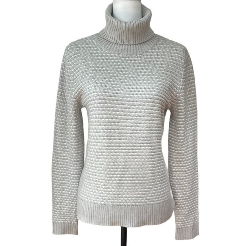 J.Crew Textured Popcorn Knit Turtleneck Sweater Gray Womens Size S